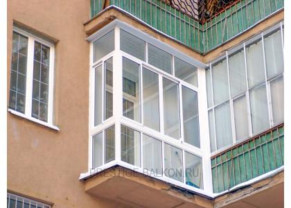 Французское остекление балкона алюминиевыми окнами от пола до потолка в Одинцово