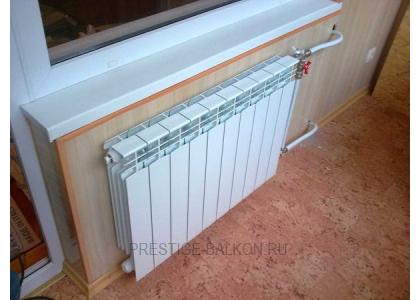 Теплое остекление балкона пластиковыми окнами и установкой масляного обогревателя в Одинцово